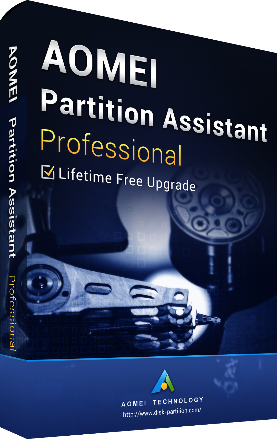 "AOMEI Partition Assistant Professional" - Image of software interface displaying partition management tools and features.