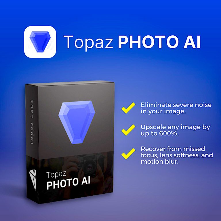 A screenshot of Topaz Photo AI, a software for enhancing photos.