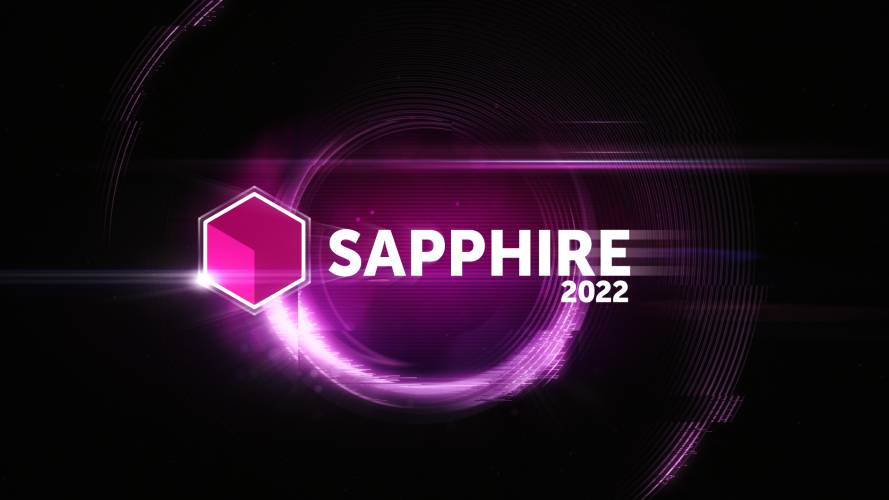 Logo for Sapphire 2020, featuring Boris FX Sapphire Photoshop.