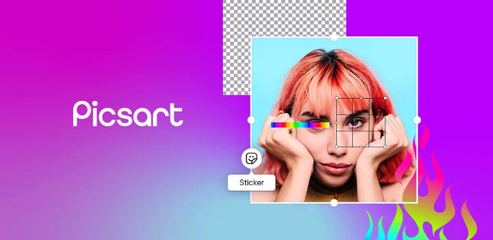 1. A creative Picasso-inspired design with dynamic effects, perfect for use with Picsart AI Photo Editor Video.