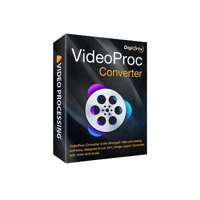 Version 1: Image of VideoProc Converter AI interface showing video editing tools and options.