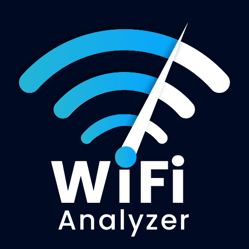 WiFi Analyzer Pro logo with signal waves and network bars, indicating strength and quality of WiFi signals.