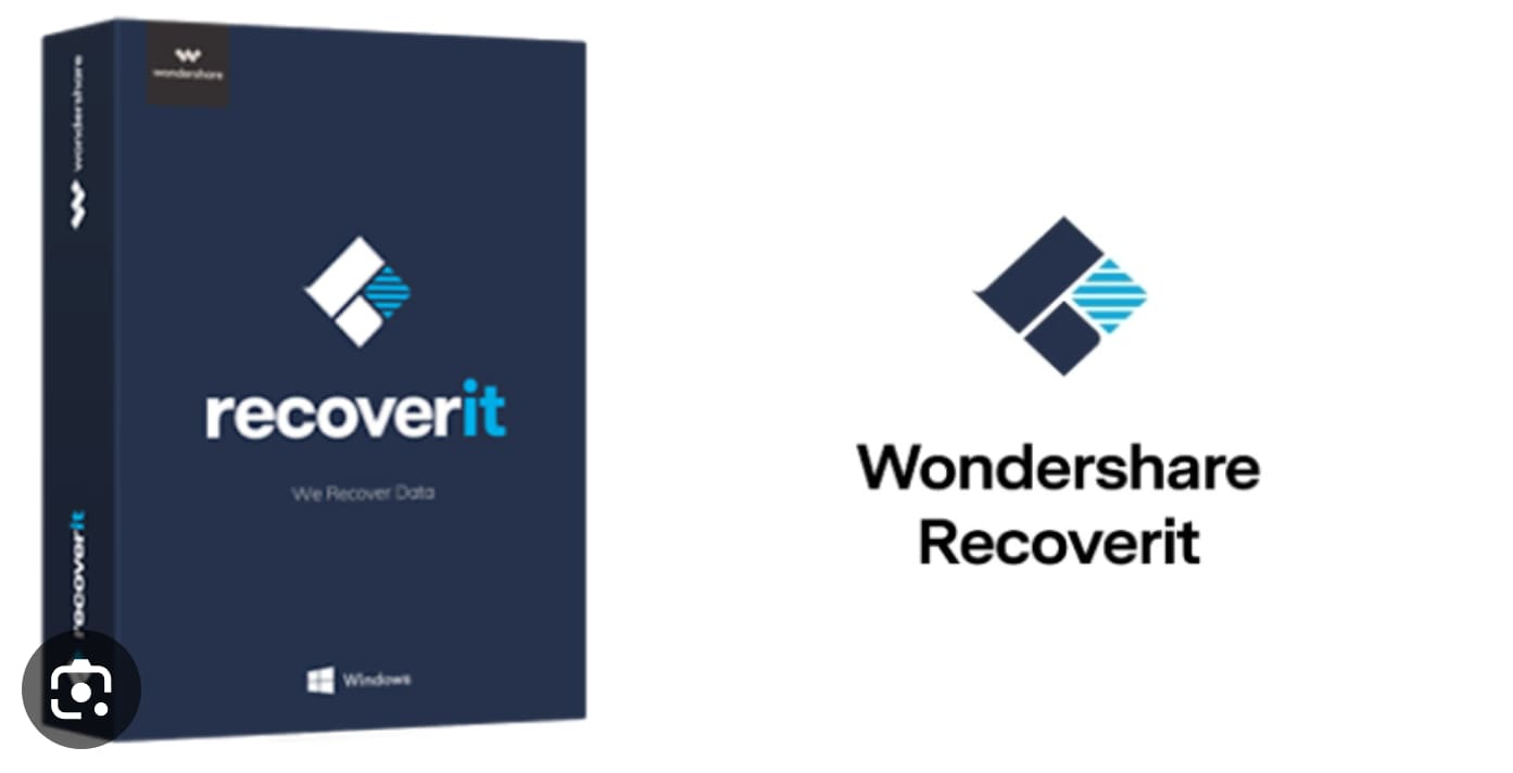 Version 1: Data recovery software, Wondershare Recoverit, designed for Windows 10 operating system.