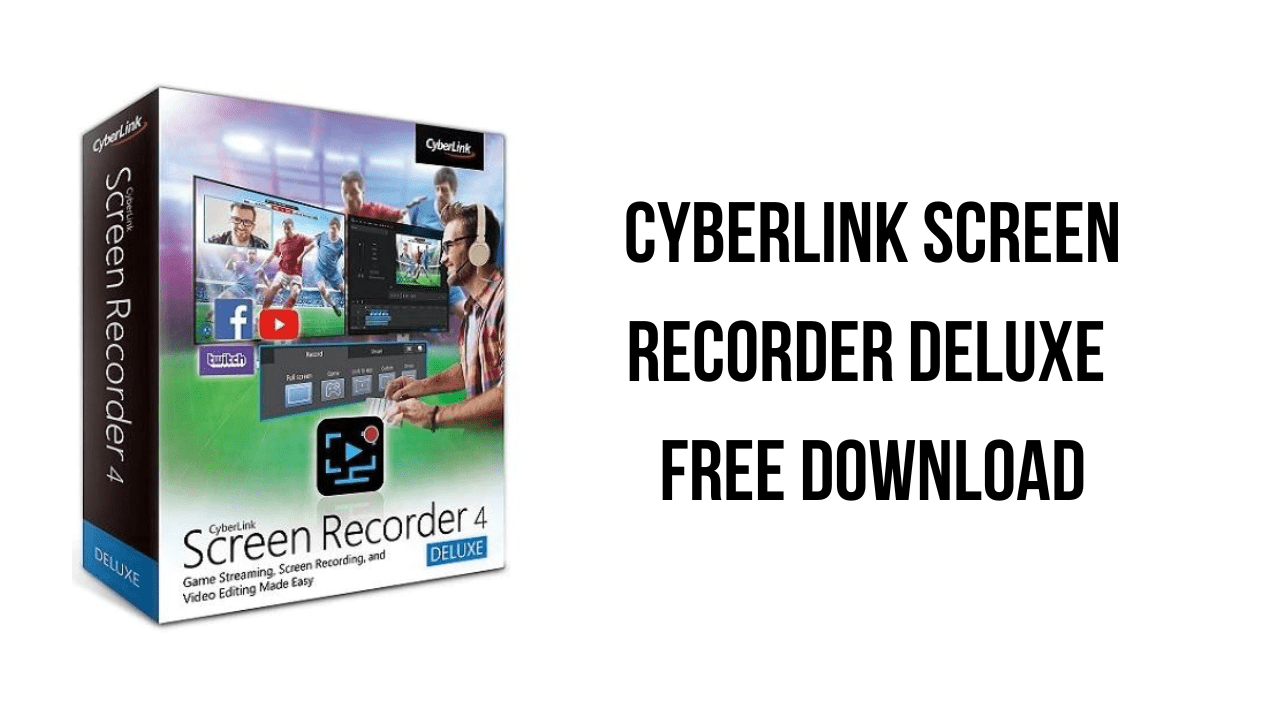 Image: CyberLink Screen Recorder Deluxe logo with text 'Free Download'.