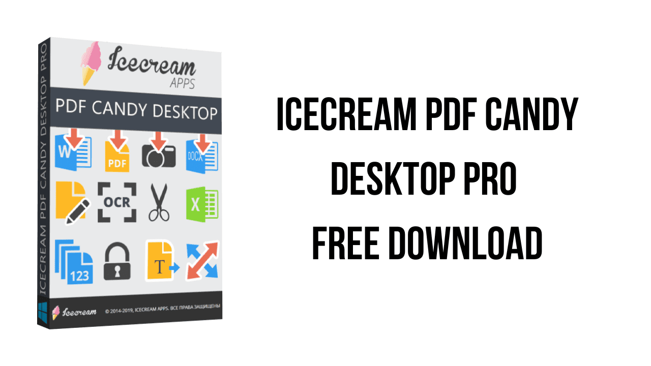 Icecream PDF Candy Desktop Pro - Free download of software for converting PDF files, with a candy-themed desktop design.