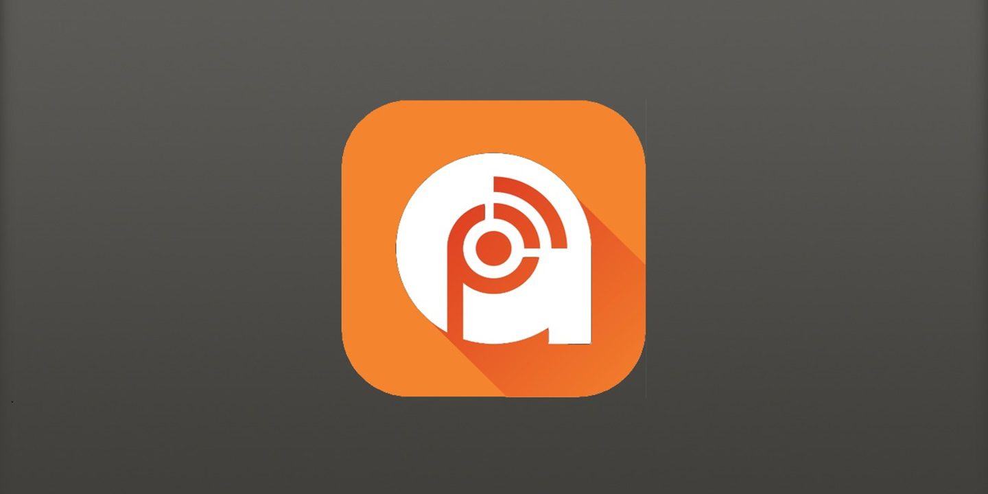 Radio station app icon for Podcast Republic. Features a microphone and radio waves on a blue background.