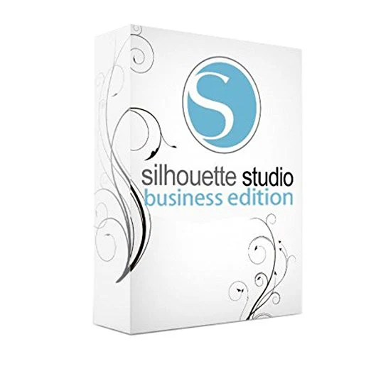 Silhouette Studio Business Edition logo with blue circle in center.