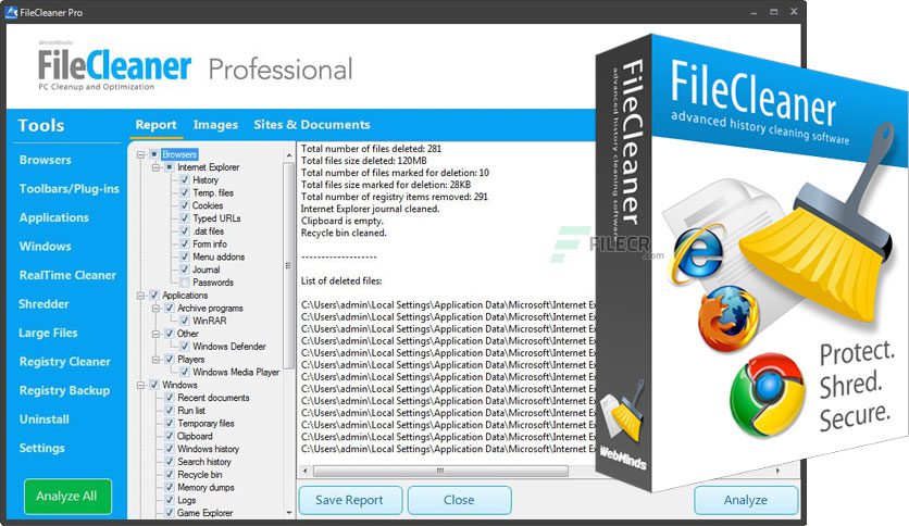1. WebMinds FileCleaner Pro logo - a professional file cleaner for efficient and thorough system cleanup.