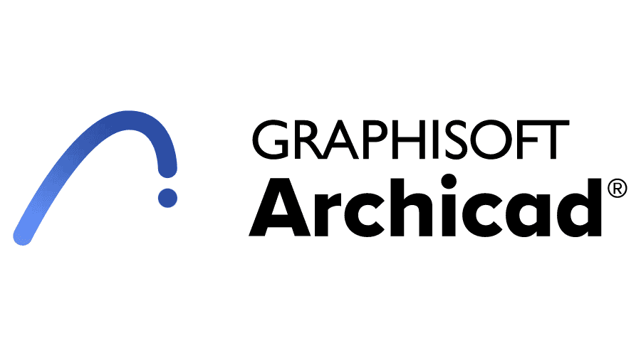 The image displays the logo for GRAPHISOFT Archicad. It features a stylized blue arc with a dot next to the text "GRAPHISOFT" written in thin black font and "Archicad" in bold black font, followed by a registered trademark symbol, indicative of the ArchiCAD v27.2.2 version.