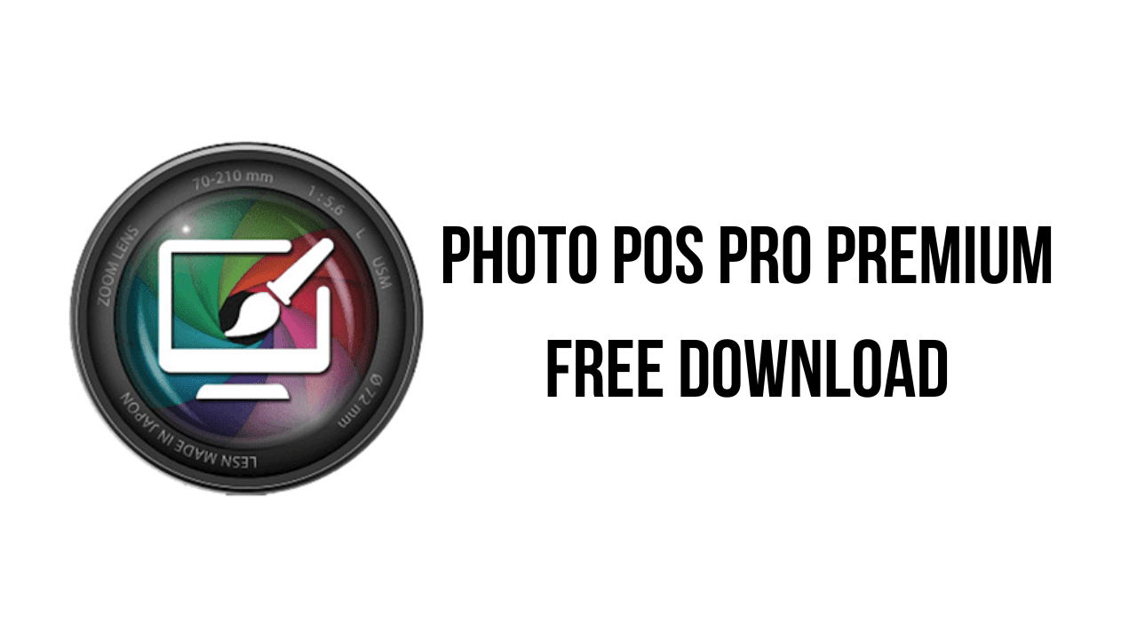 1. Image showcasing Photo Pos Pro software, highlighting premium features available for free download.