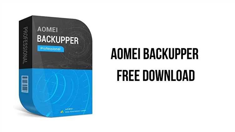 Image showing the packaging for AOMEI Backupper Professional software. The box is predominantly black and blue with text indicating the product name. To the right, large text reads "AOMEI Backupper Free Download" against a white background, highlighting the versatility from Technician Plus to WinPE support.